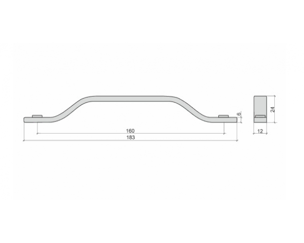 Ручка-скоба LS 043 черный матовый
