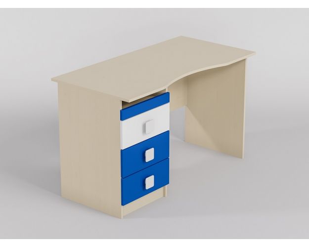 Стол (столешница с выемкой) Скай люкс (Синий/Белый/корпус Клен)