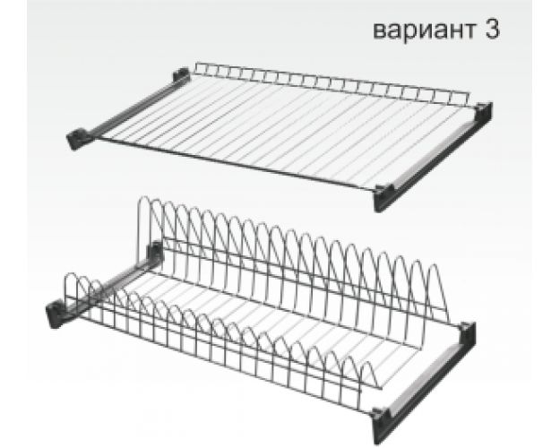 Посудосушитель 2-х ярусный 900мм, с 2-мя поддонами, хром