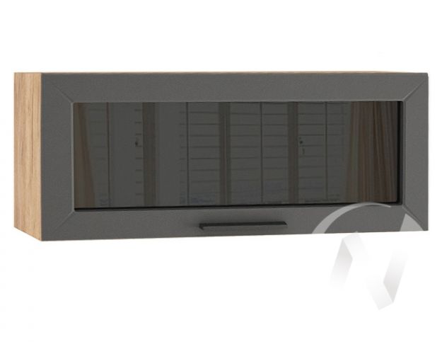 Шкаф верхний Глетчер ШВГС 800 (Маренго Силк/дуб крафт золотой/горизонт/стекло)
