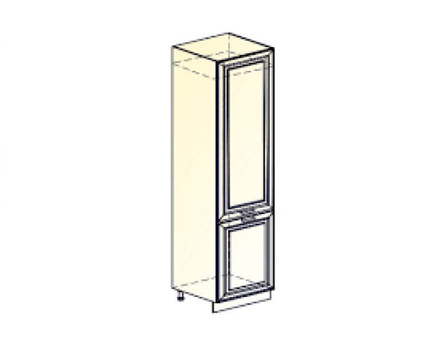 Монако Шкаф-пенал L600 под холодильник (2 дв. гл.) (Белый/Сизый матовый)