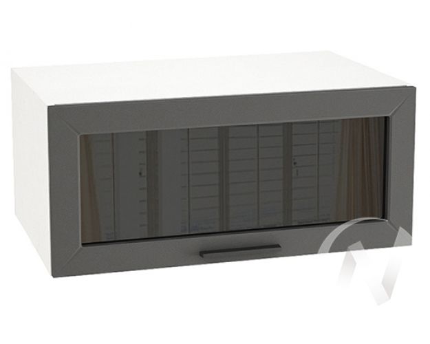 Шкаф верхний Глетчер ШВГС 810 (Маренго силк/белый/горизонт/стекло)