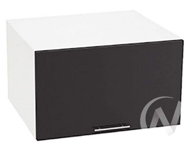 Шкаф верхний Валерия-М ШВГ-610 (Черный металлик/Белый/горизонтальный/глубокий)