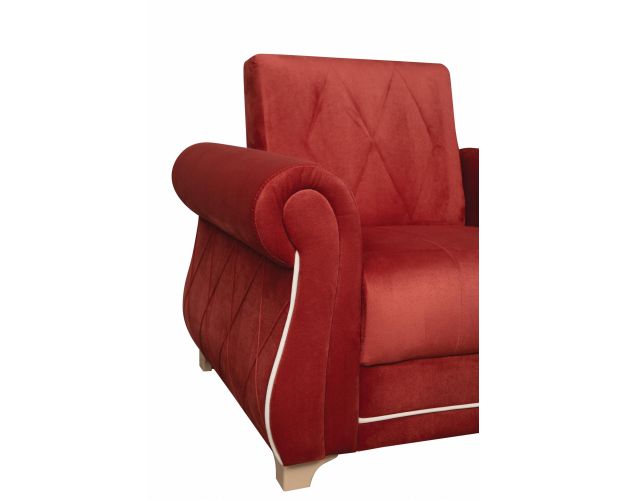 Кресло для отдыха "Порто" (микровелюр Гавайи бордо / микровельвет крем)/осн.