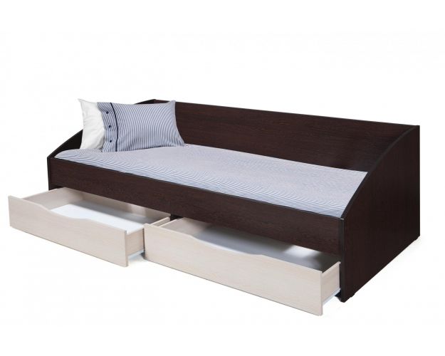 Кровать одинарная "Фея - 3" (симметричная) New (венге / вудлайн кремовый / ДВПО: белый)