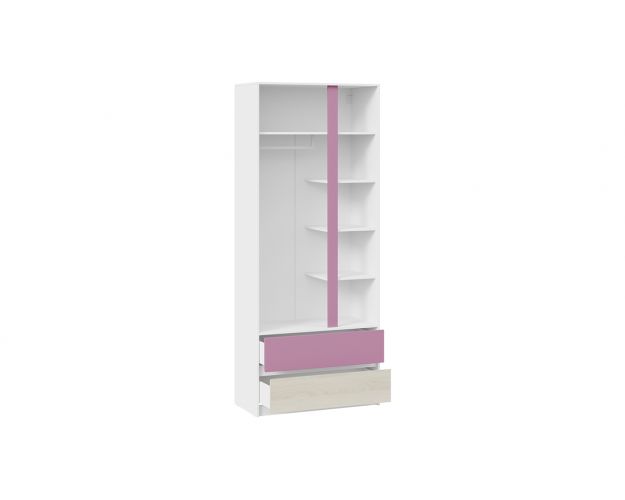 Шкаф для одежды комбинированный «Сканди» Дуб Гарден/Белый/Лиловый