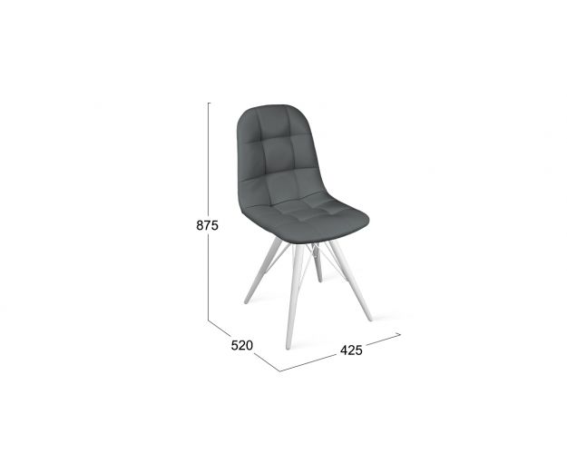 Стул «Райс» К3 Белый/Кож.зам Polo Graphite