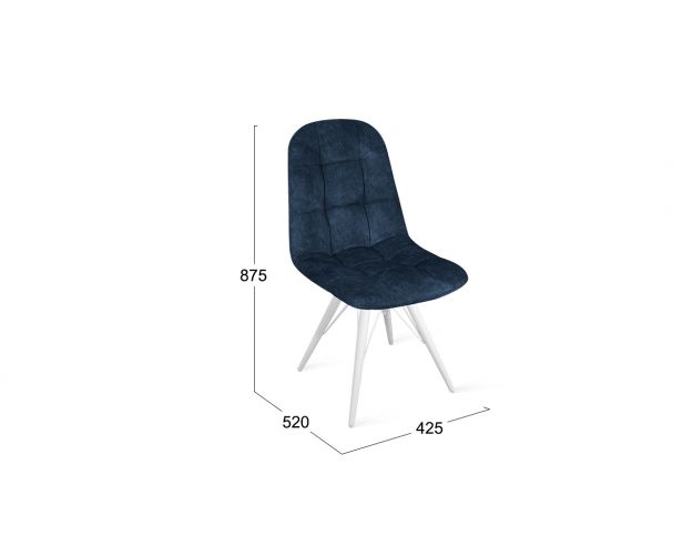 Стул «Райс» К3 Белый/Микровелюр Wellmart Blue