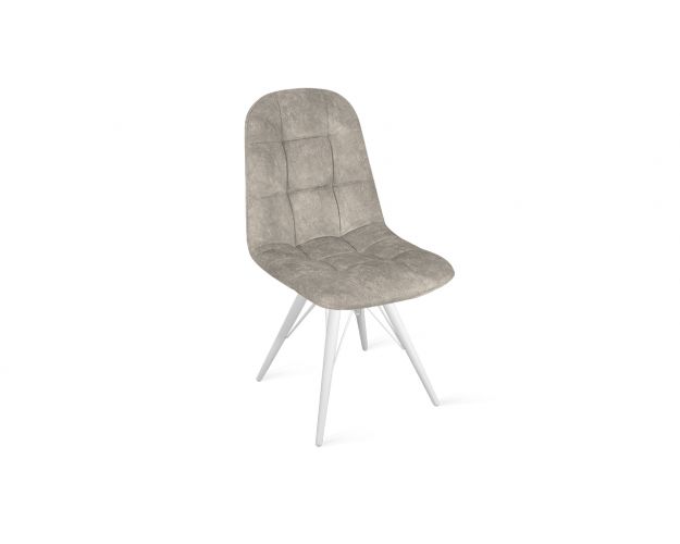 Стул «Райс» К3 Белый/Микровелюр Wellmart Dark Beige