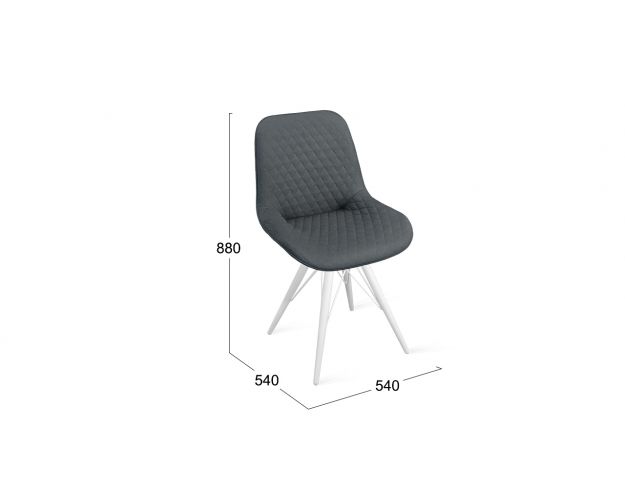 Стул «Оливер» К3 Белый/Микровелюр Jercy Graphite