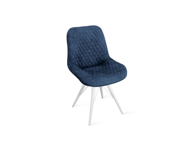 Стул «Оливер» К3 Белый/Микровелюр Wellmart Blue