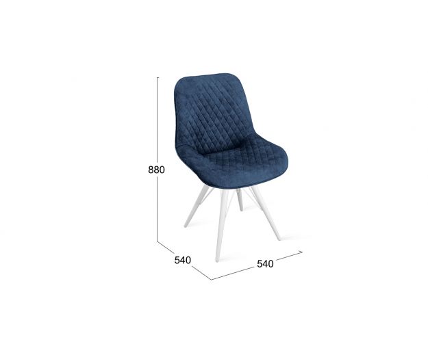 Стул «Оливер» К3 Белый/Микровелюр Wellmart Blue