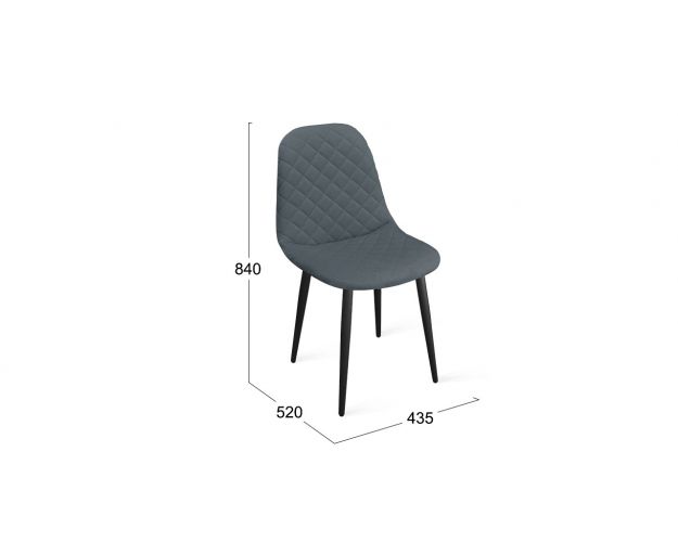 Стул «Ричи» К1С Черный муар/Микровелюр Jercy Graphite