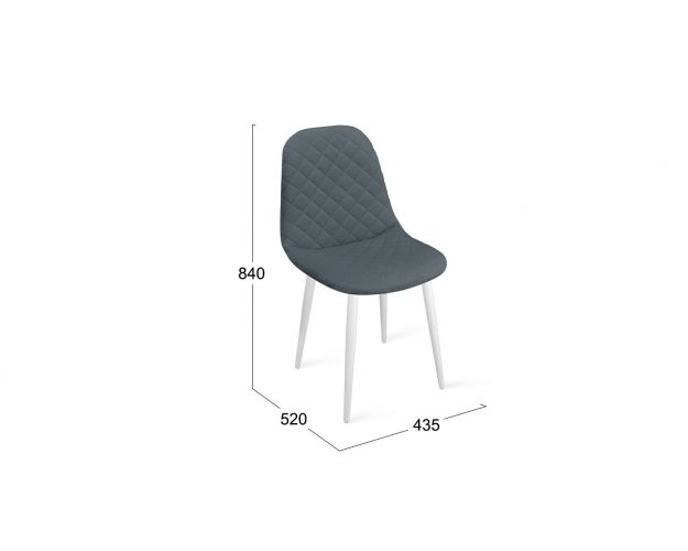 Стул «Ричи» К1С Белый/Микровелюр Jercy Graphite