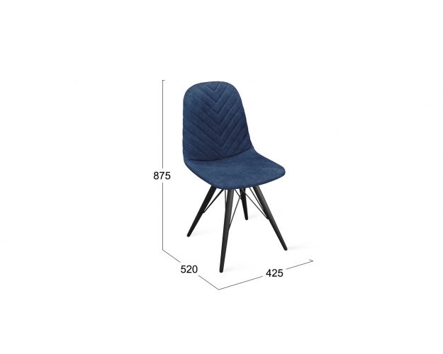 Стул «Шерри» К3 Черный муар/Микровелюр Wellmart Blue