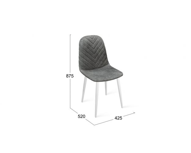 Стул «Шерри» К1С Белый/Микровелюр Wellmart Graphite