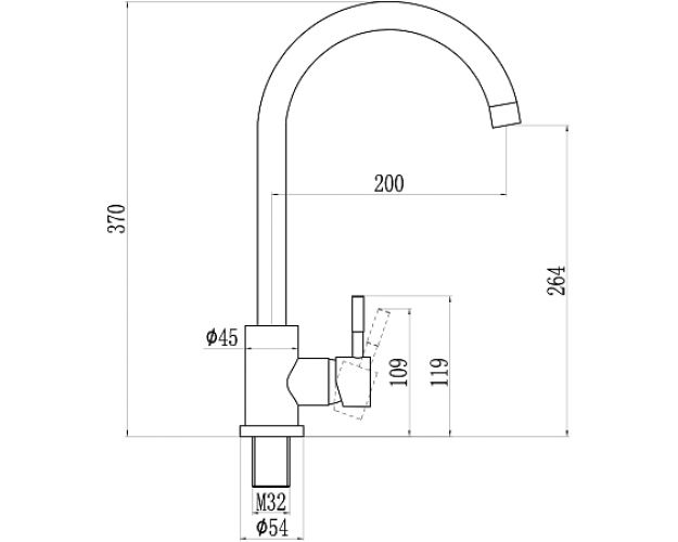 Смеситель для кухонной мойки из нержавеющей стали Savol S-SUS3002