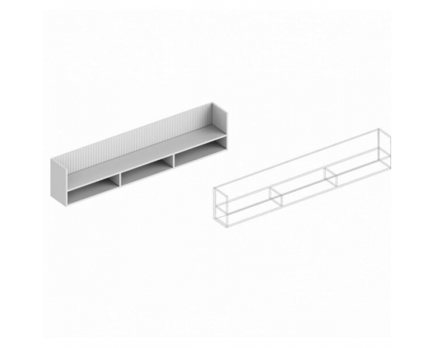 Полка настенная 1600 Квинта белый лофт / софт айс / белый